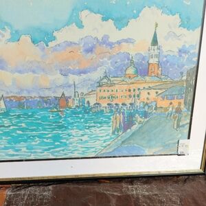 Framed Watercolor Venice Scene